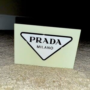 Prada Advertising Plaque Stand Base - High Fashion Couture Boutique Decor -